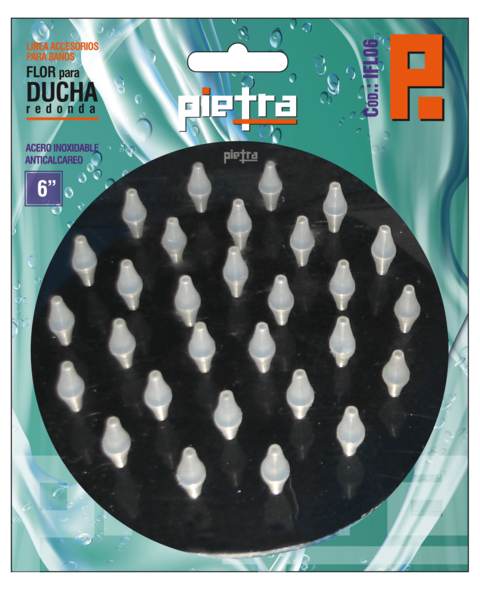 FLOR DUCHA ACERO DP-2038  8 REDONDA IFL08 PIETRA