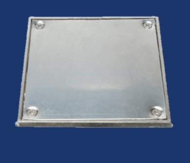 TAPA CIEGA CON MARCO ACERO INOX 20X20 PIETRA TAPA20