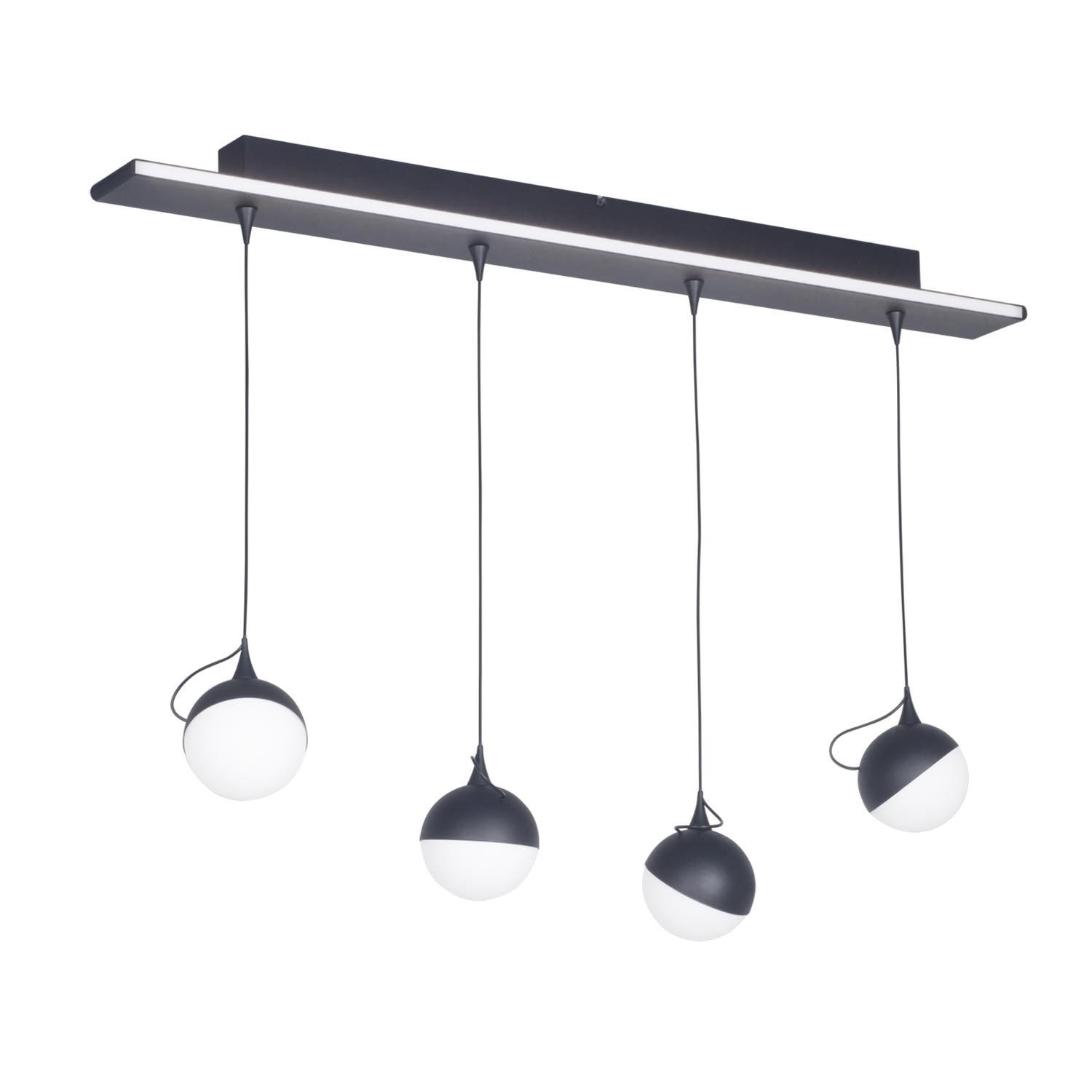COLGANTE LIO 4 LUCES LED LINEAL NEGRO C/DOBLE ILUM. DIMM.