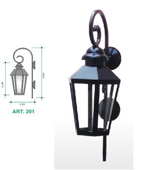 FAROL COLONIAL 201 45CM ALTO NEGRO