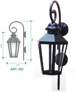 FAROL COLONIAL 202 65CM ALTO NEGRO