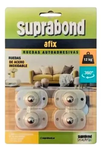 RUEDAS AUTOADHESIVAS SUPRABOND ACERO 4 UNIDADES