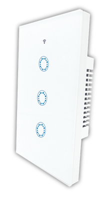 INTERRUPTOR TRIPLE SMART DE PARED CON Y SIN NEUTRO BLANCO