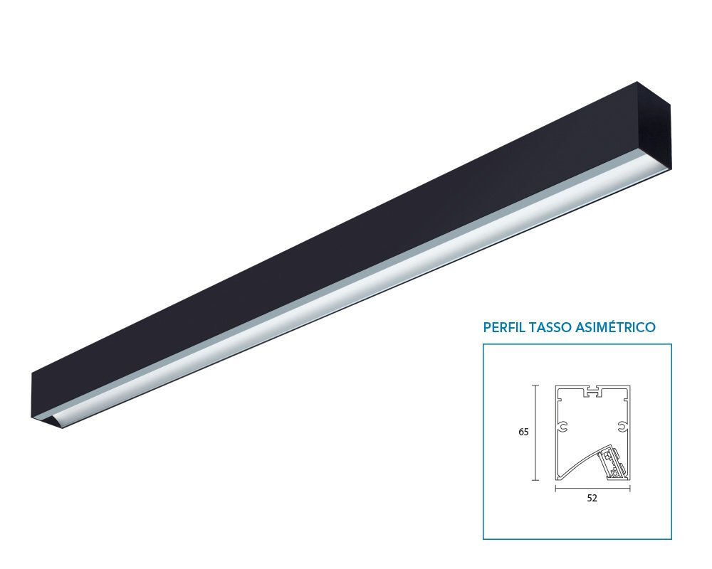 COLGANTE TASSO ASIMETRICO NEGRO 1.7MTS 38W 3000K