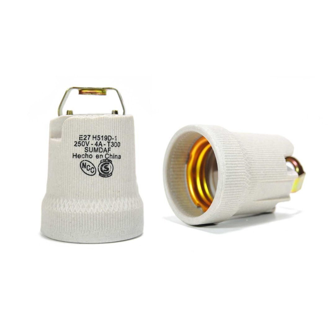 PORTALAMPARA DE CERAMICA E27 C/PUENTE 3/8