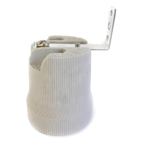 PORTALAMPARA  PORCELANA CON ESCUADRA