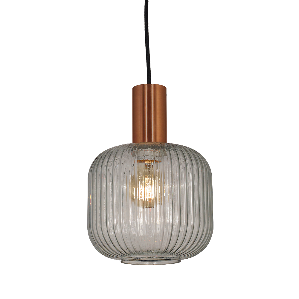 COLGANTE  MEDELLIN 1 LUZ MADERA C/VIDRIO TRANSP.