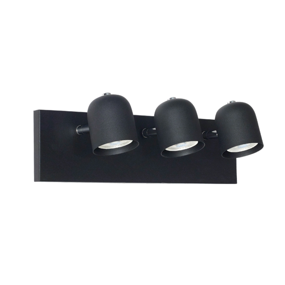 APLIQUE VELOZ 3 LUCES GU10 NEGRO