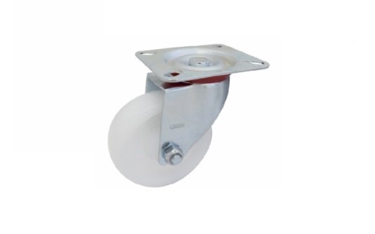 RUEDA BLANCA PP BASE GIRATORIA 100MM